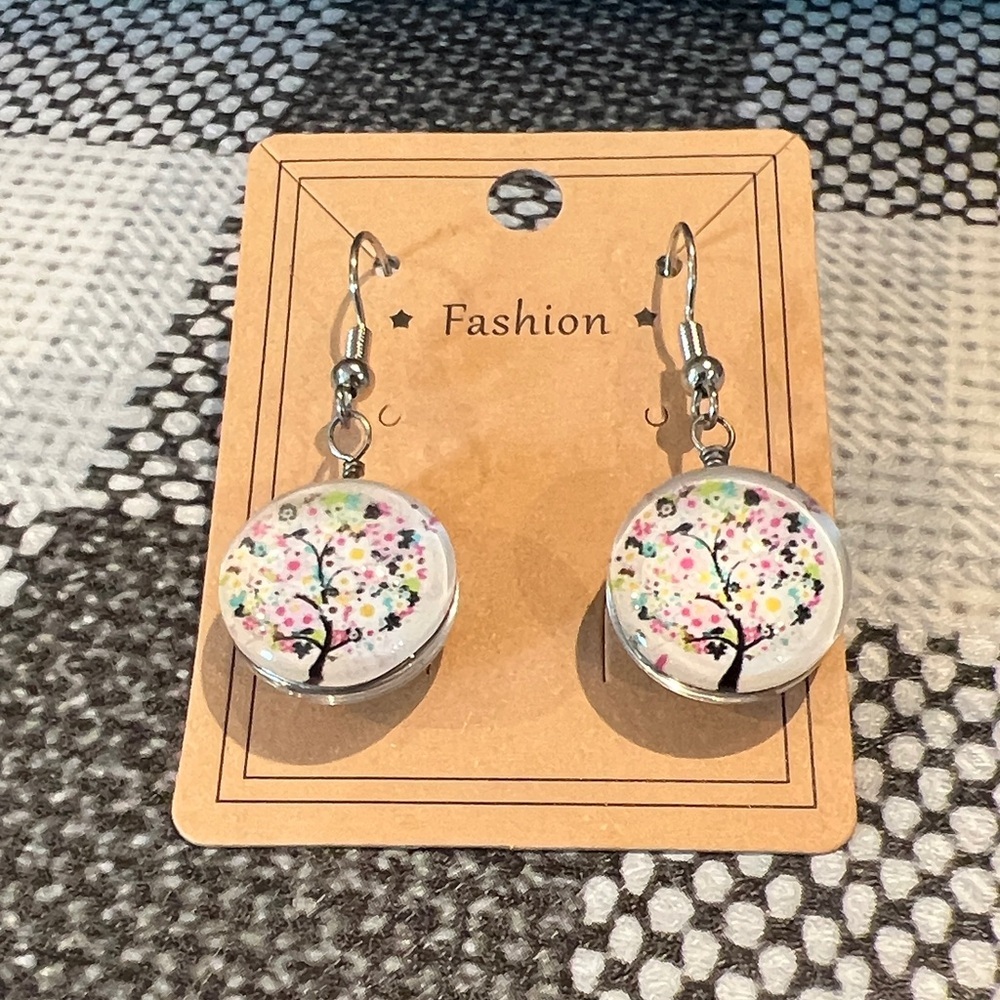 Multicolor Tree Design Earrings